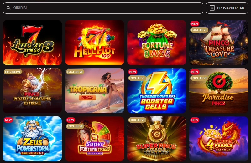 Pinco slot — O‘zbekistonda onlayn kazino va slot o‘yinlari